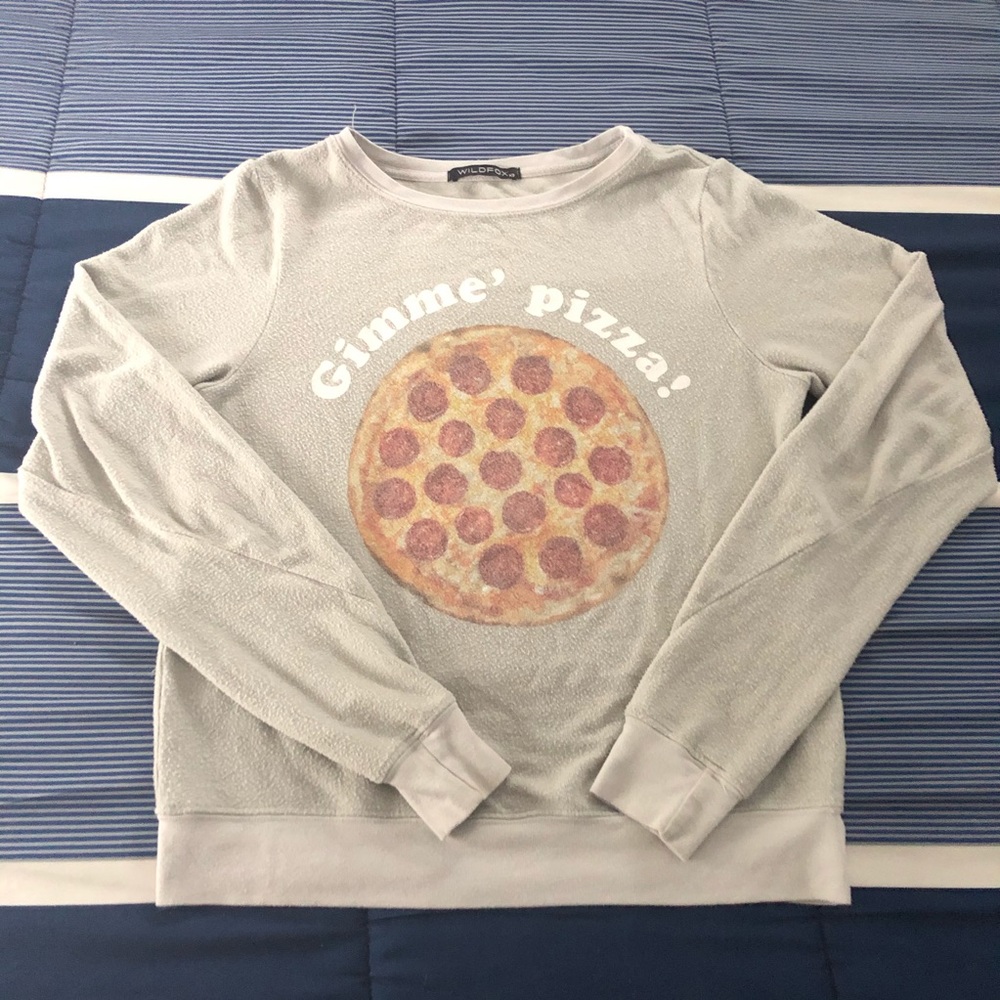 Wildfox “Gimme’ Pizza” Crew Neck Sweatshirt